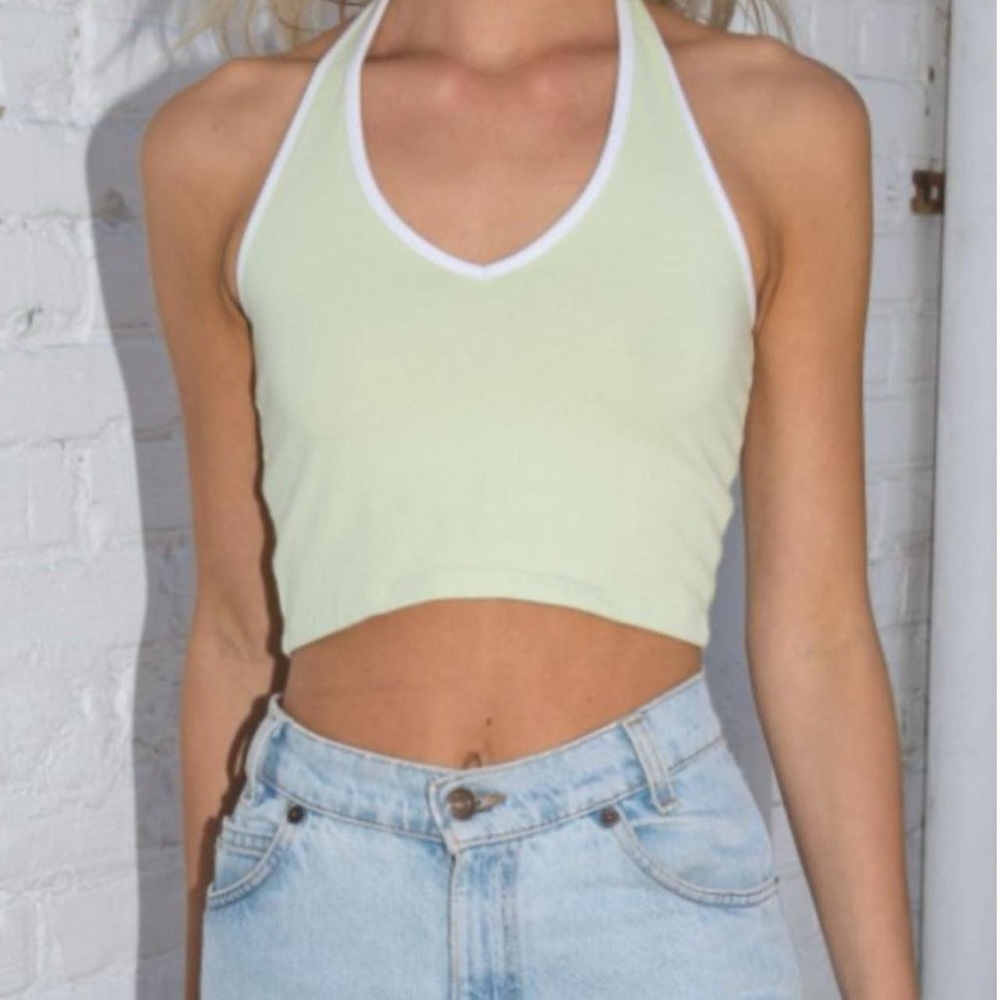 Brandy Melville Green Halter Top Crop Top